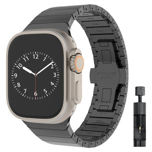 Black Stainless Steel Apple Watch Band – Classic Business Metal Strap